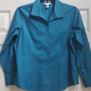 Beautiful Chico's teal long sleeve button down